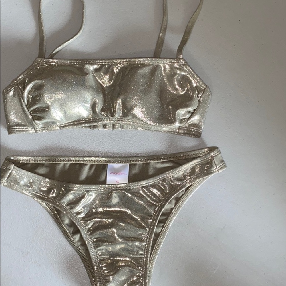 XS Gold bathing suit NWOT